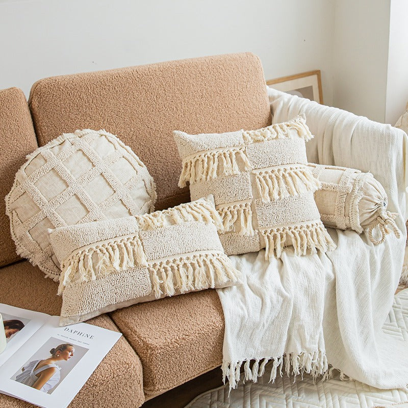 Ethnic Bohemian Handmade Tassel Living Room Sofa Cushion - Harmony Gallery