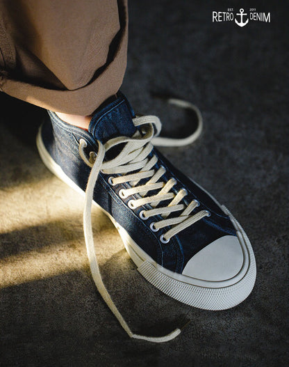All-Match Casual Washed Denim High-Top Unisex Canvas Shoes