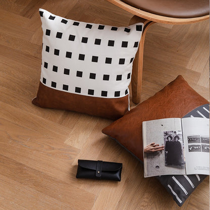 Simple Modern Nordic Leather Stitching Sofa Cushion