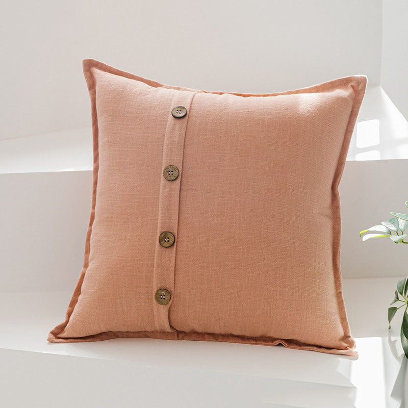 Cotton Linen Coconut Button Living Room Sofa Cushion