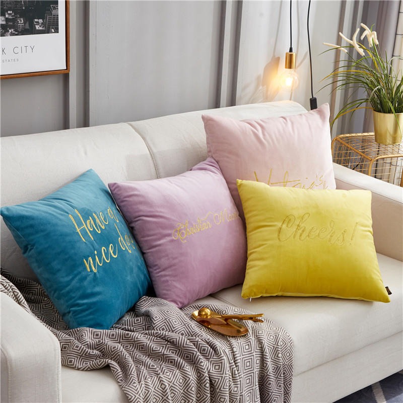 Nordic Light Luxury Velvet Sofa Living Room Cushion - Harmony Gallery