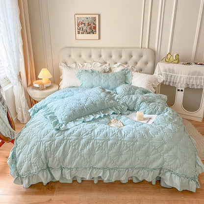 French Princess Washed Cotton Four-Piece Bed Set