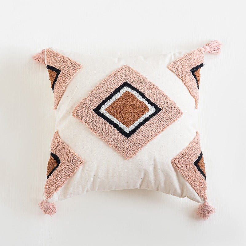Embroidery Pink Rainbow Living Room Sofa Cushion