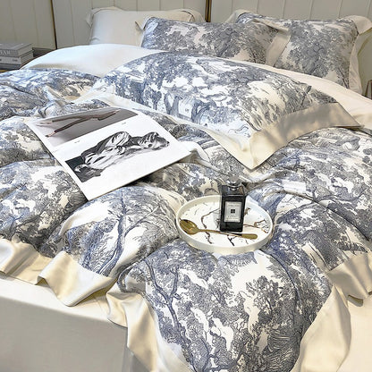 Light Luxury High-End Tencel Four-Piece Summer Bed Set