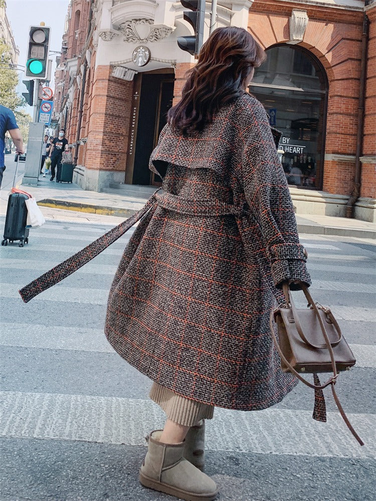 Coarse Mid-Length Casual Fashion Woolen Women's Coat