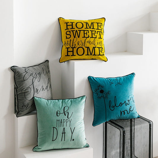 Nordic Letter Printing Living Room Sofa Home Cushion - Harmony Gallery