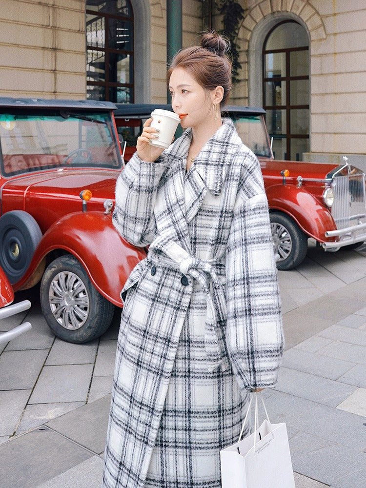 French Winter Hepburn Style Loose Woolen Women's Coat - Harmony Gallery