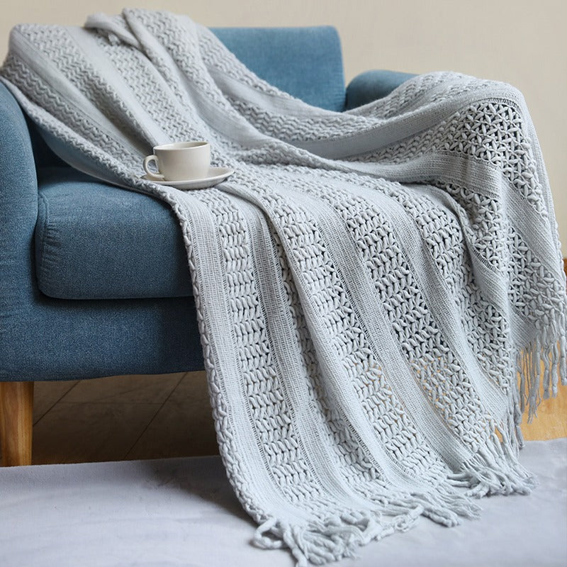 Simple Knitted Nordic Style Sofa Decoration Blanket - Harmony Gallery