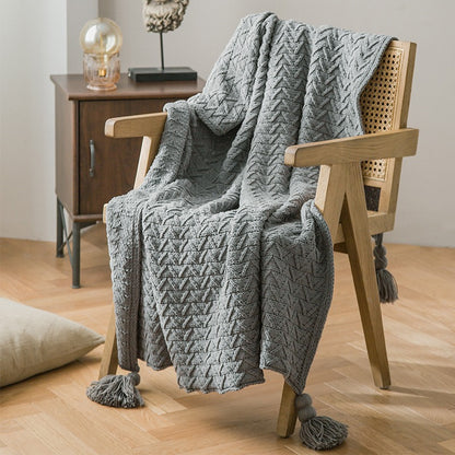 Knitted Nordic Quilt Tassel Winter Sofa Blanket