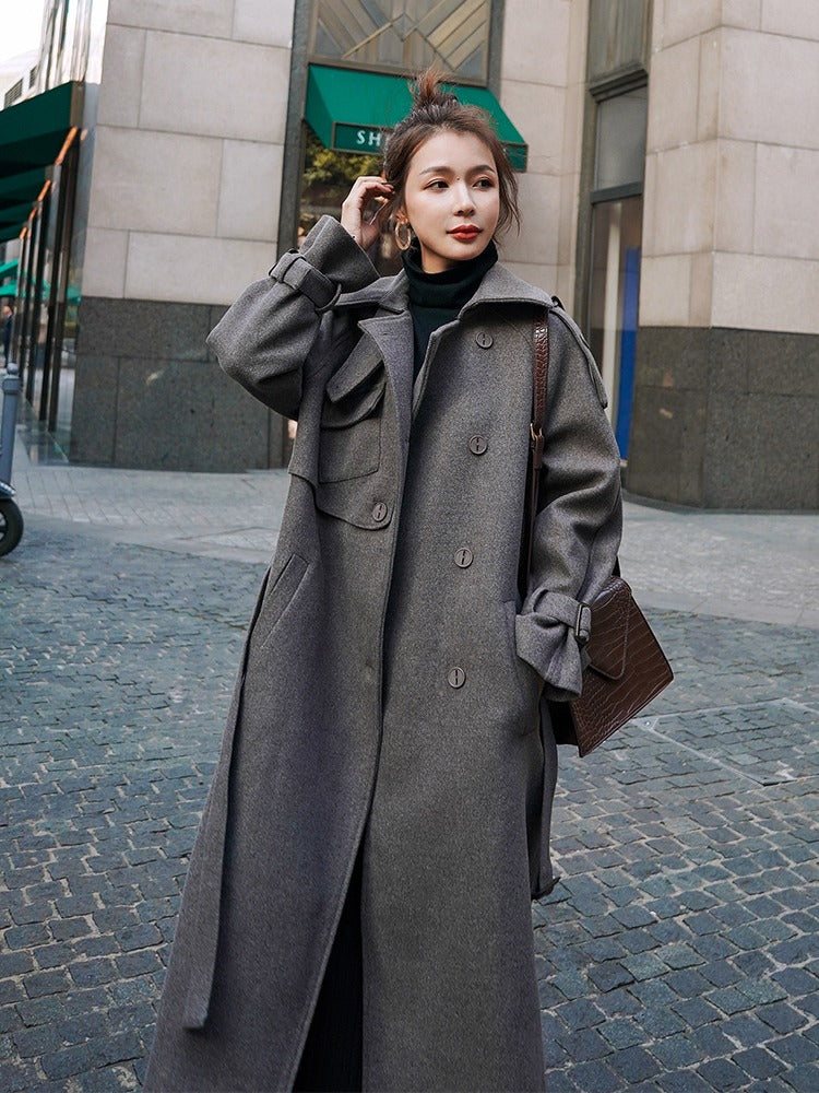 Hepburn Style High-End Fashion Woolen Women's Coat