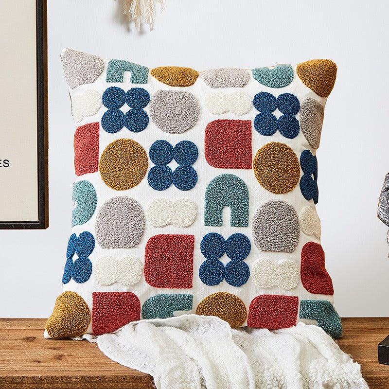 Nordic Cotton Towel Embroidery Living Room Sofa Cushion - Harmony Gallery