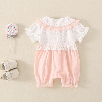 Cute Cotton Summer Short Sleeves Baby Girl Romper - Harmony Gallery