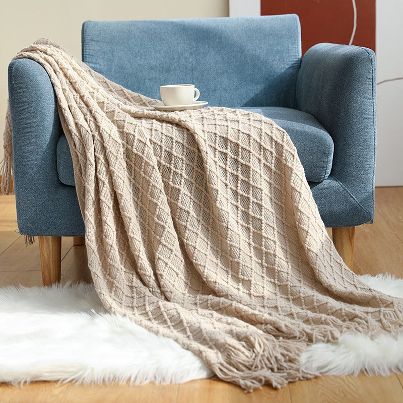 Four Seasons Knitted Bedroom Decorative Sofa Blanket - Harmony Gallery