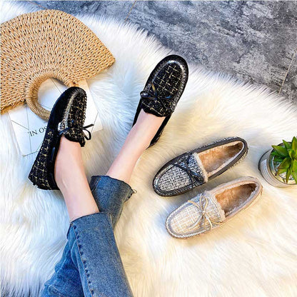 Trendy Winter Leather Non-Slip Women's Flat Loafer