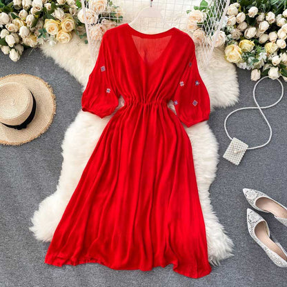 Bohemian Retro Folk Style Embroidery Women's Dress Bohemian Retro Folk Style Embroidery Women's Dress
