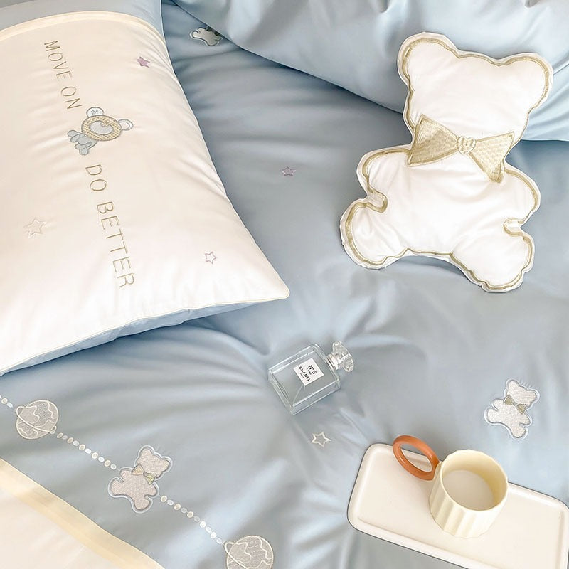 Long-Staple Five-Piece Pure Cotton Cute Bear Bed Set - Harmony Gallery