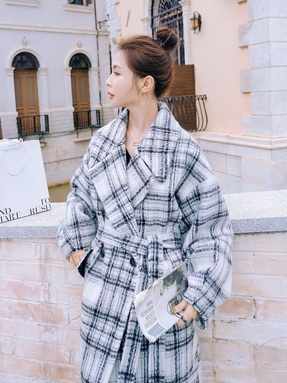 French Winter Hepburn Style Loose Woolen Women's Coat