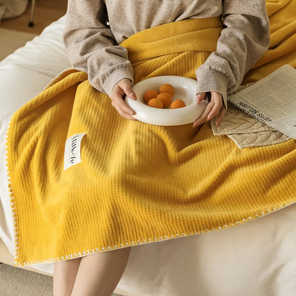 Warm Velvet Double Layer Composite Waffle Fleece Blanket