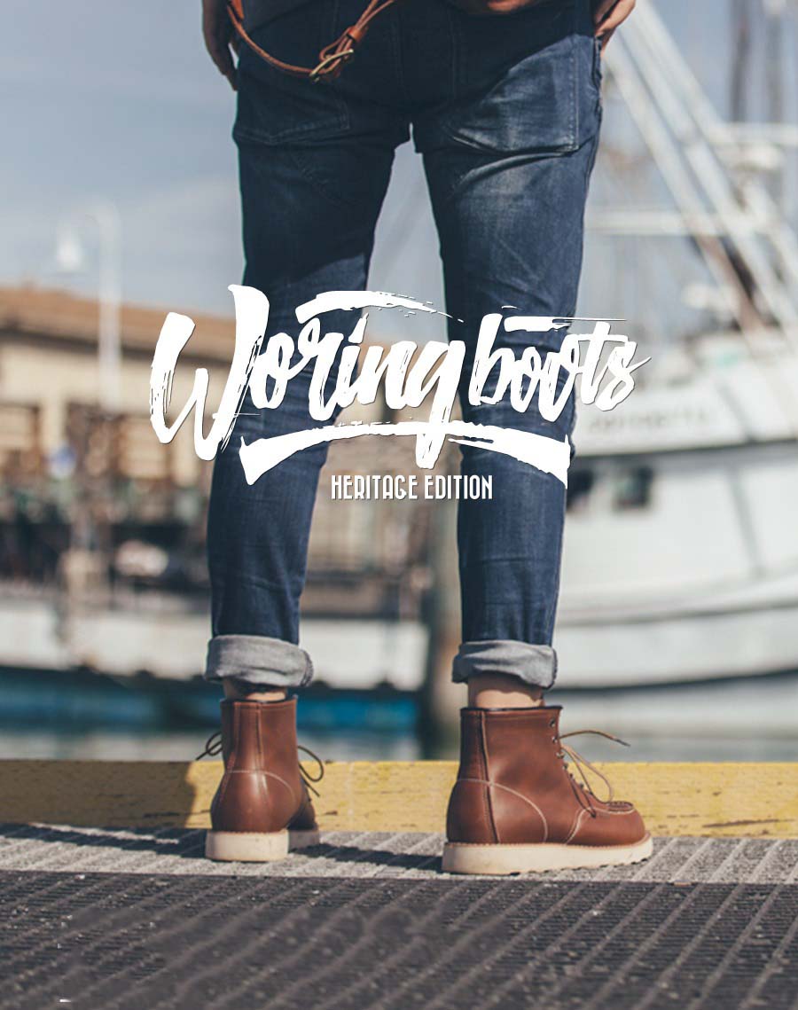 Middle-Cut Retro Tooling Motorcycle Men's Work Boot