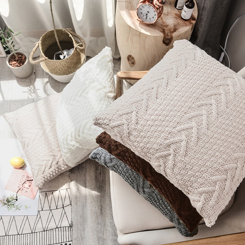 Knitted Nordic Style Woolen Pillow Living Room Sofa Cushion