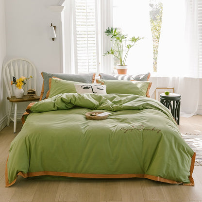 Simple Scandinavian Four-Piece Cotton Super Soft Bed Set