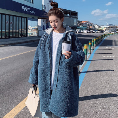 Mid-Length Chic Quilted Hooded Loose Women's Jacket