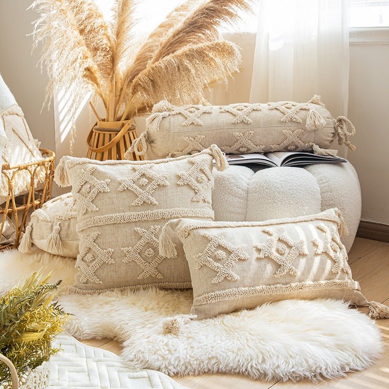 Bohemian Handmade Tassel Embroidery Living Room Cushion - Harmony Gallery