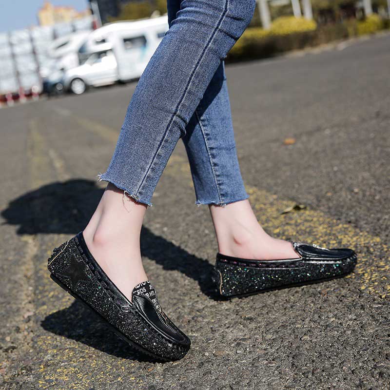 Sequined All-Match Soft-Soled Non-Slip Women's Loafer - Harmony Gallery