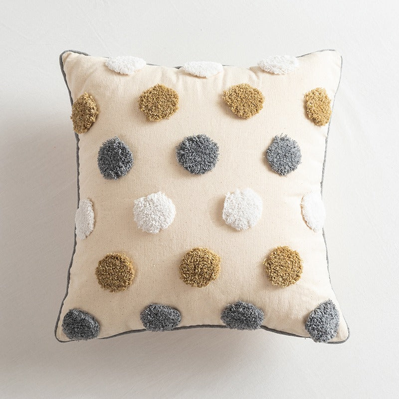 Cotton Tufted Pillow Light Luxury Cover Homestay Sofa Cushion