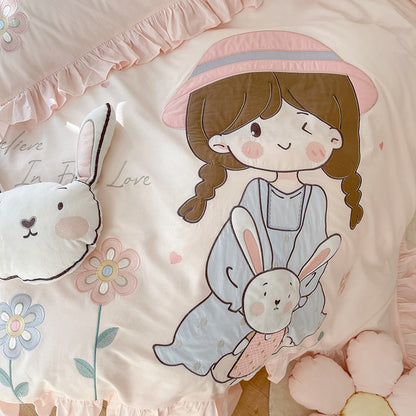 Girl's Heart Cute Lola Girl Cotton Four-Piece Bed Set