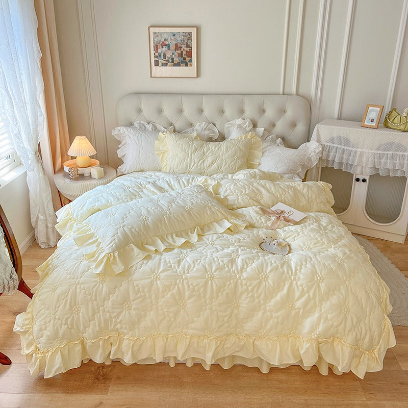 French Princess Washed Cotton Four-Piece Bed Set - Harmony Gallery