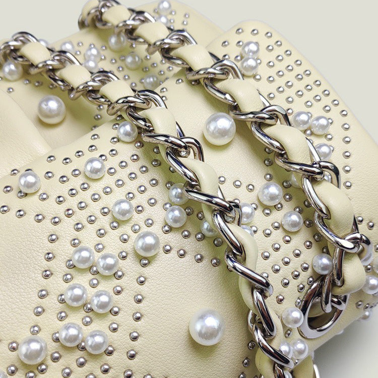 French Pearl Rhombic Chain High-End Women's Bag