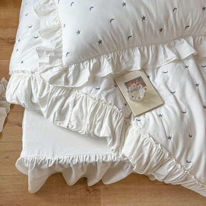 Star & Moon Washed Cotton Four-Piece Bed Set