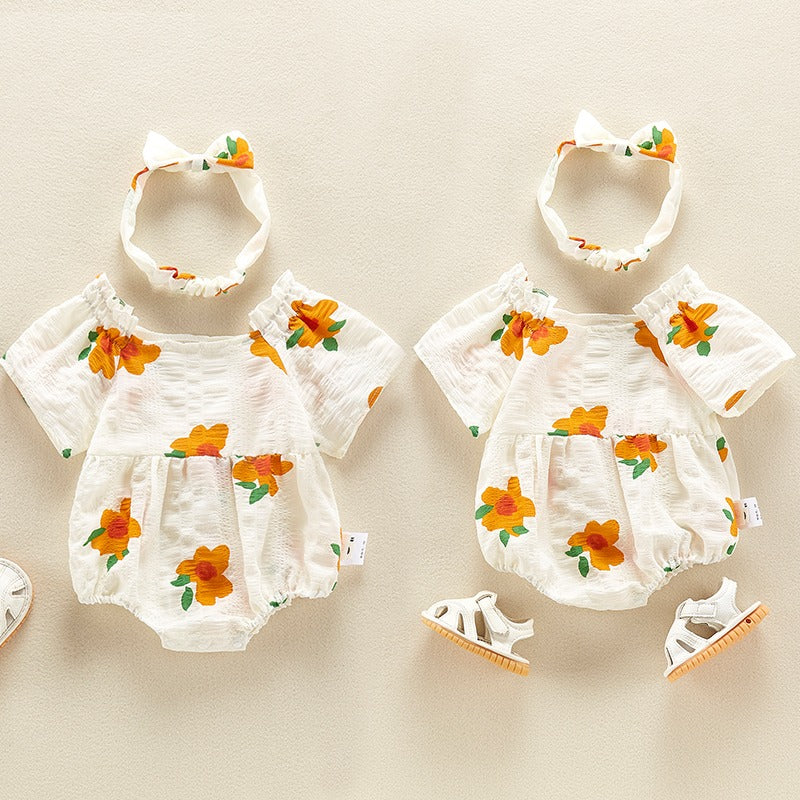 Summer One-Piece Cute Banquet Baby Girl's Romper - Harmony Gallery
