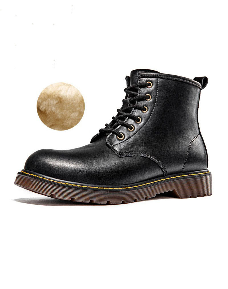 Martin Style British High-Top Winter Leather Unisex Boot - Harmony Gallery