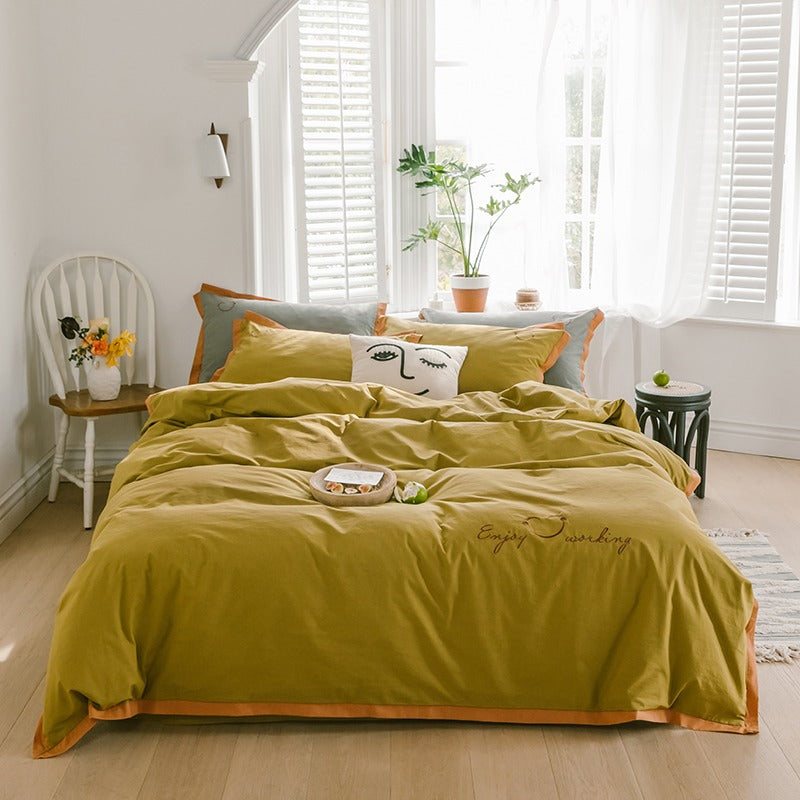 Simple Scandinavian Four-Piece Cotton Super Soft Bed Set - Harmony Gallery