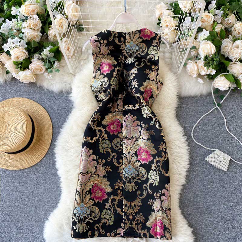 Adorable Luxury Embroidery Jacquard Women's Dress