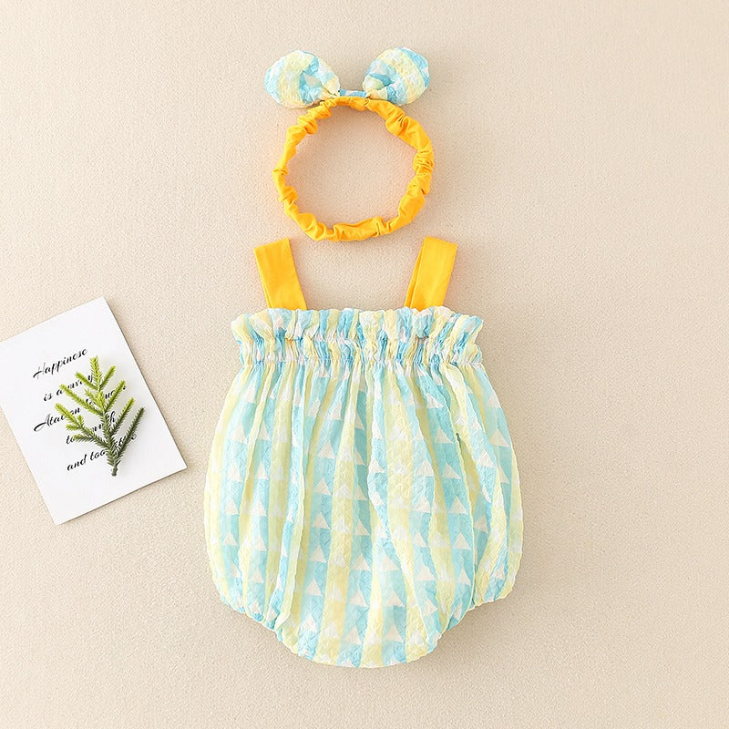 Cotton Summer Thin Suit One-Piece Baby Girl's Romper - Harmony Gallery