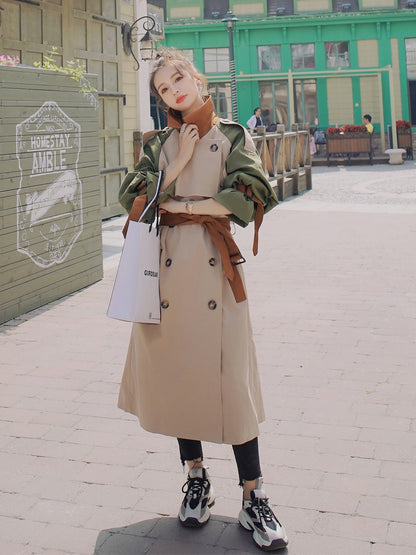 Mid-Length Loose British Style Women's Trench Coat - Harmony Gallery