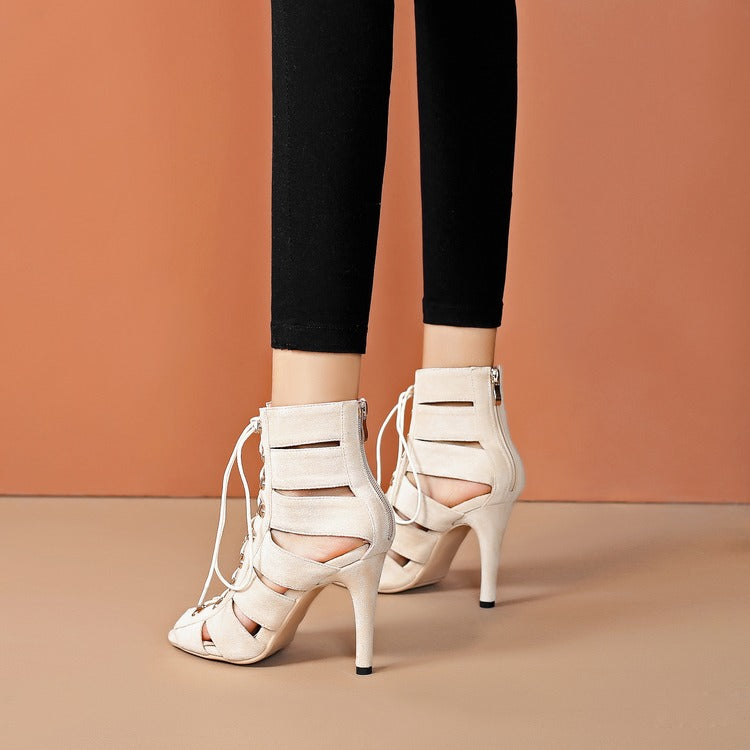 Sexy Lace-Up Hollow High Heel Women's Dance Shoes - Harmony Gallery