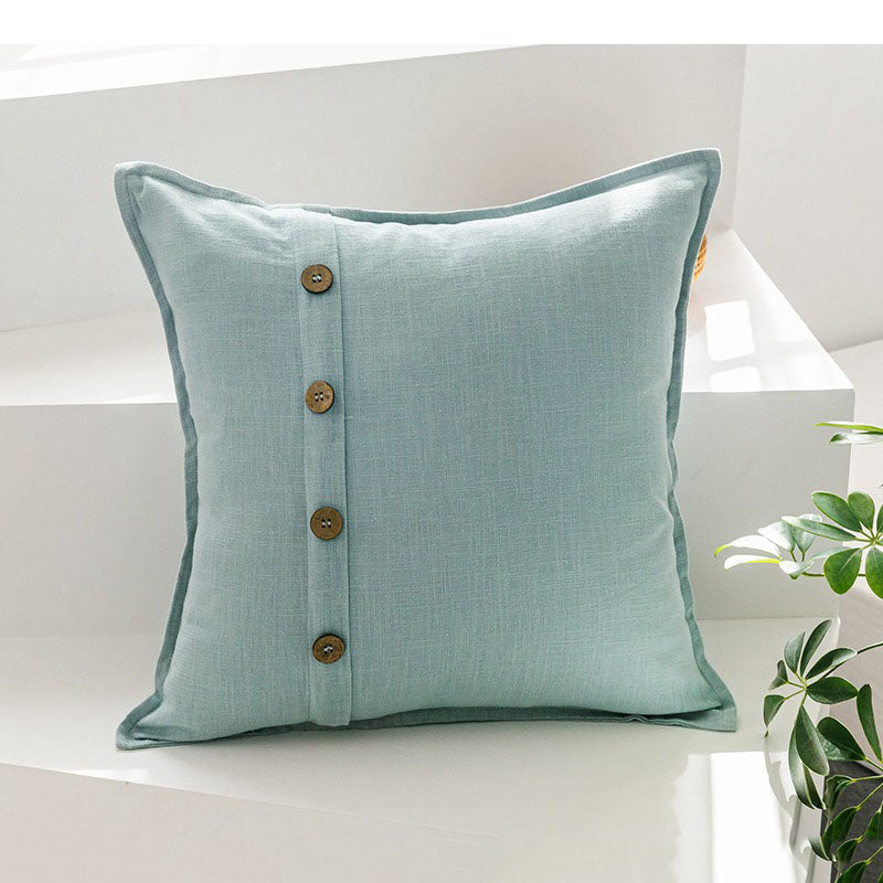 Cotton Linen Coconut Button Living Room Sofa Cushion - Harmony Gallery