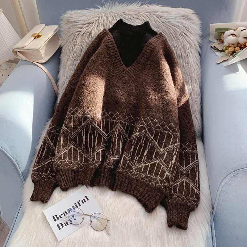 New Year Hot Western Style Loose Outer Wear Women's Sweaters - Harmony Gallery