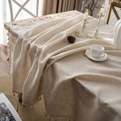 Simple Cotton Literary Retro Rectangular Decorative Tablecloths