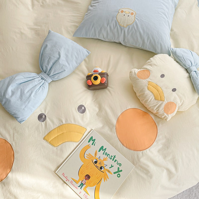 Pure Washed Cotton Cartoon Ugly Duckling Four-Piece Bed Set - Harmony Gallery