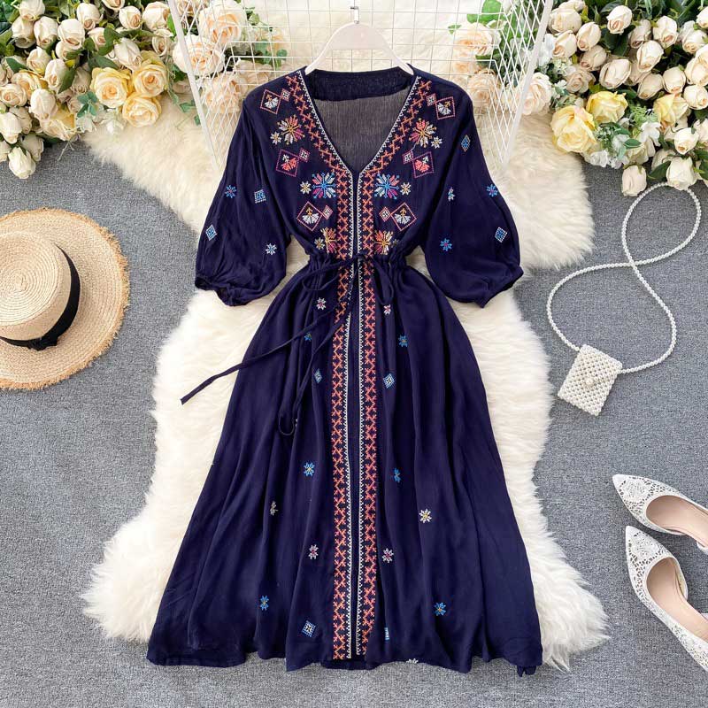 Bohemian embroidered outlet dresses