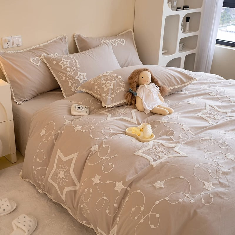 Light Luxury Cotton Four-Piece Set Fresh Princess Bed Sheet - Harmony Gallery