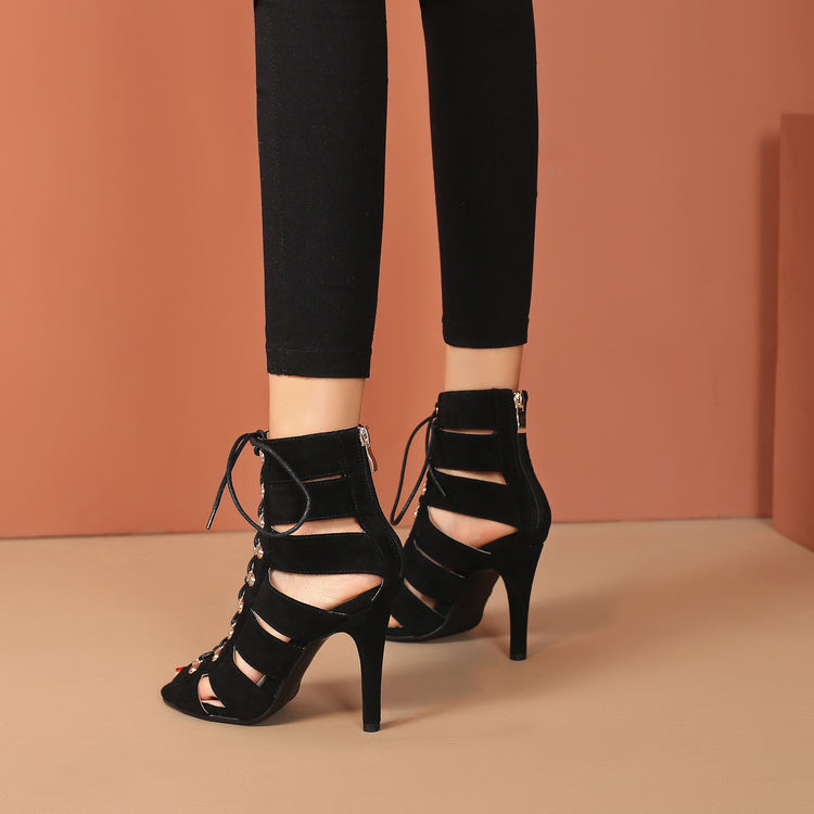 Sexy Lace-Up Hollow High Heel Women's Dance Shoes - Harmony Gallery