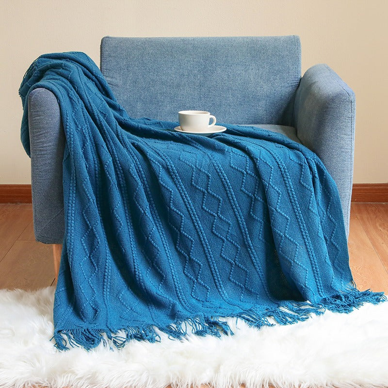 Simple Knitted Bedside Decoration Sofa Blanket - Harmony Gallery