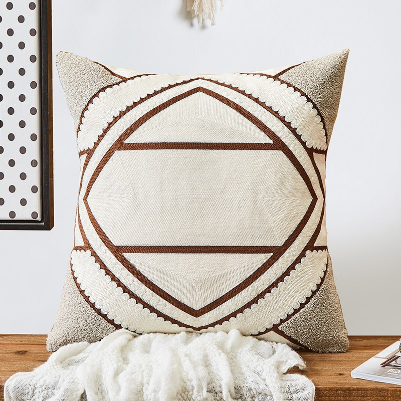 Nordic Simple Cotton Embroidery Living Room Sofa Cushion
