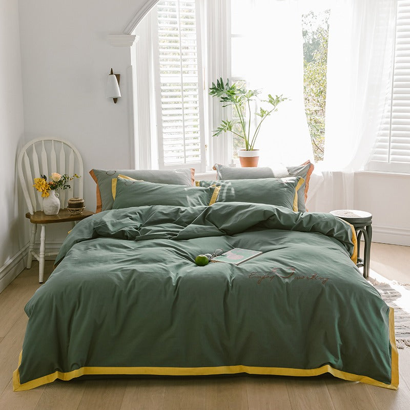 Simple Scandinavian Four-Piece Cotton Super Soft Bed Set
